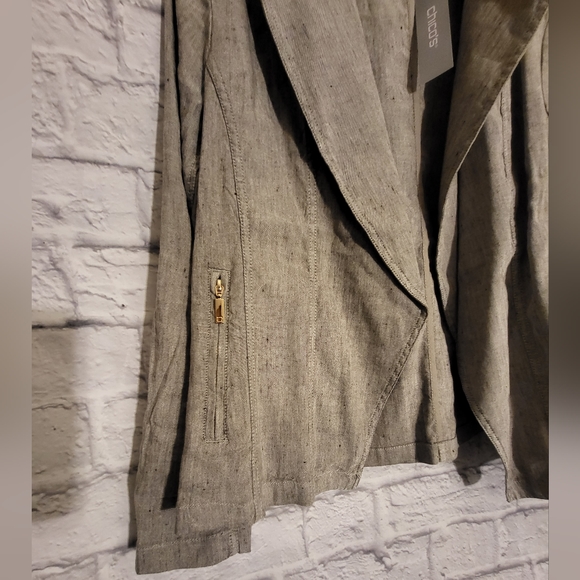 🔥CHICO'S Linen-Blend Stretch Moto Jacket - Picture 5 of 10